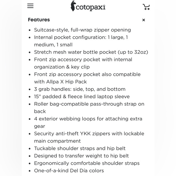 Cotopaxi Allpa 35L Del dia Backpack - Picture 7 of 12